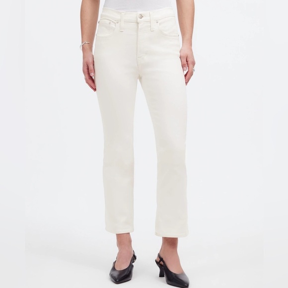 Madewell Kick Out Crop Jeans NWT in Pure White size 24 - Picture 1 of 12